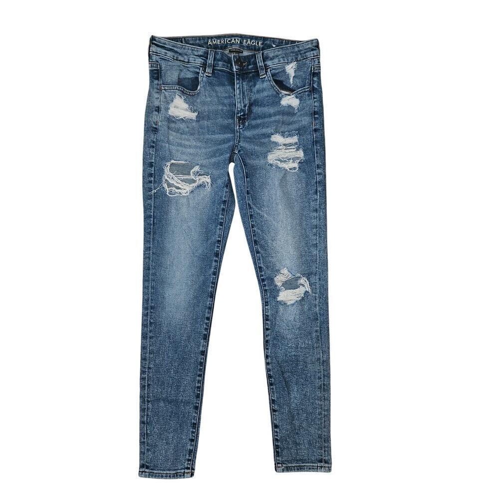 American Eagle Outfitters Women’s Skinny Ripped Blue Jeans